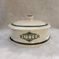 The Victorian pottery 1869 big butter dish with lid