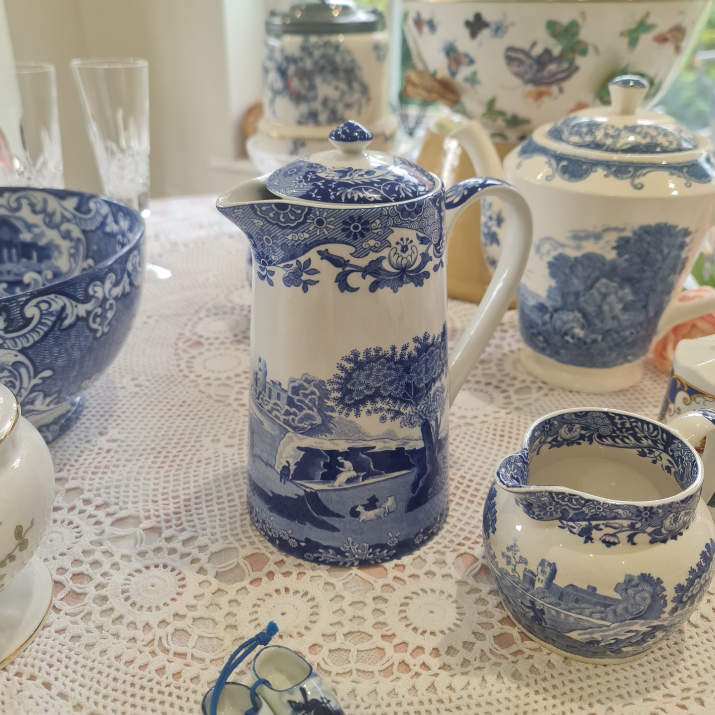 Spode Blue Italian water jug pot