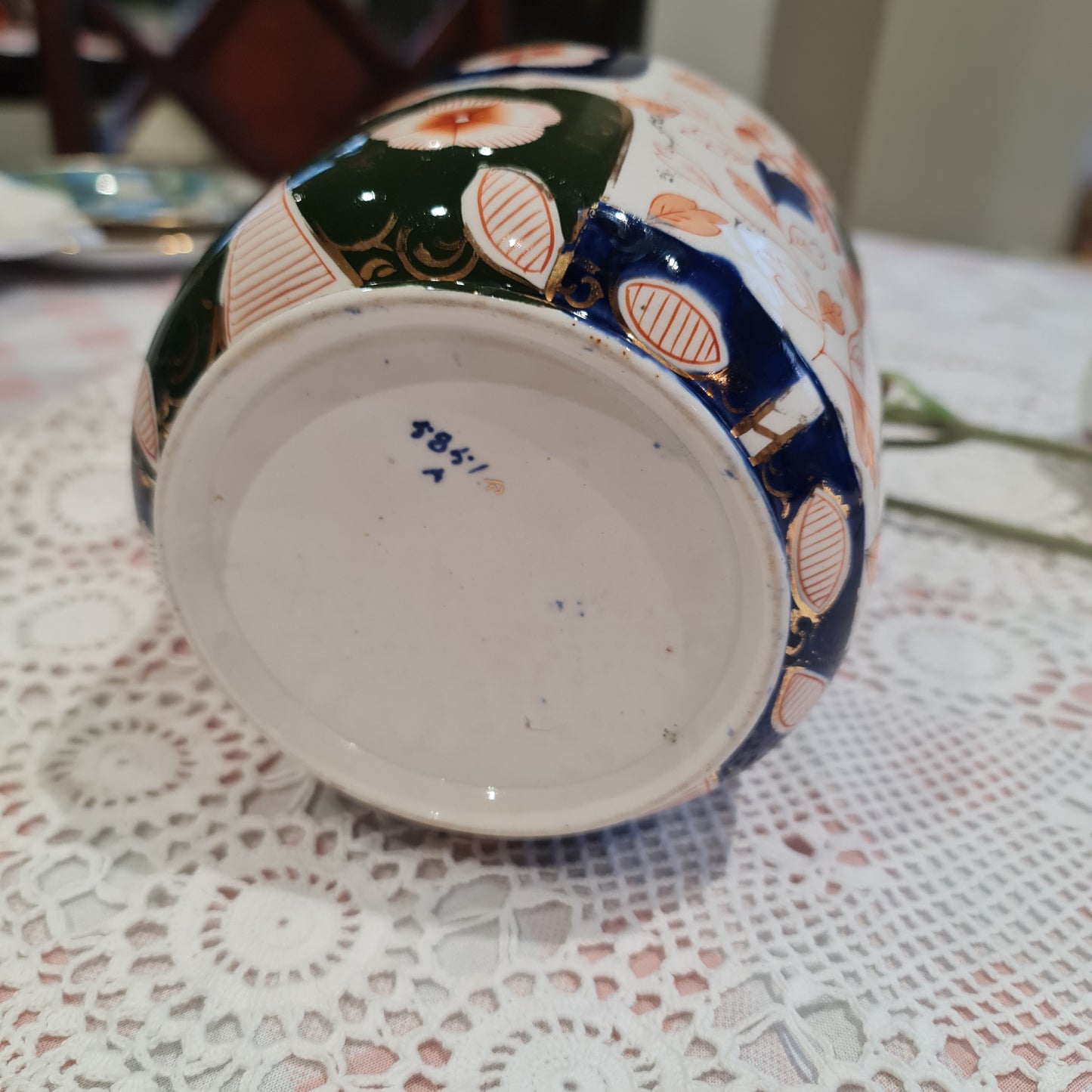 Rare 19th century handpainted imari biscuit barrel