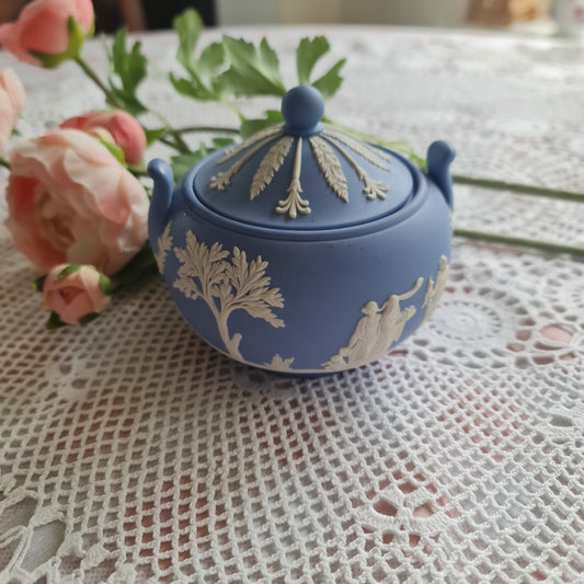 Wedgwood jasperware light blue canister with lid