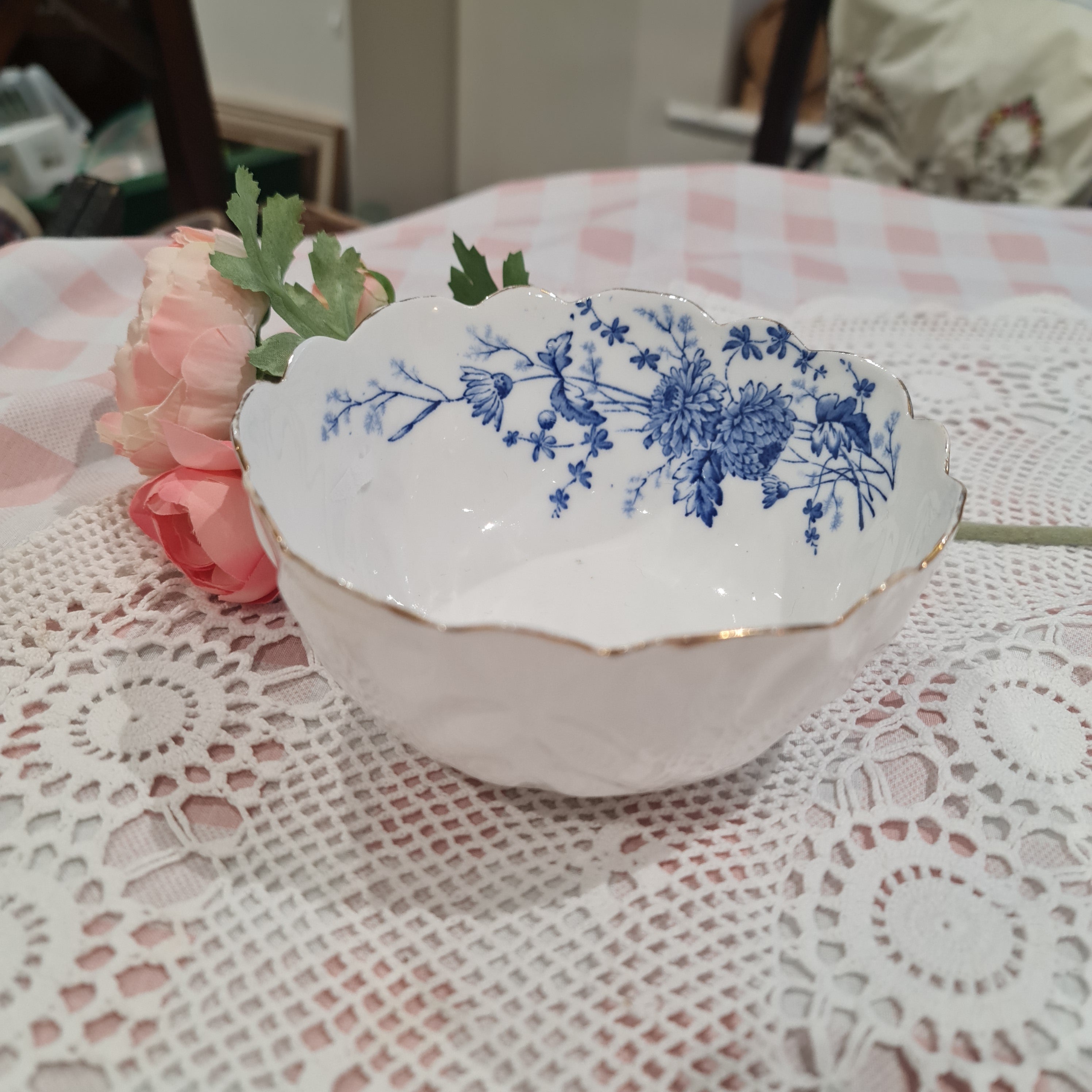 19th Century blue and white bowl- likely Coalport