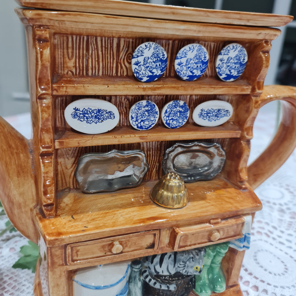 THE TEAPOTTERY HAND PAINTED WELSH DRESSER TEAPOT. Circa 1994