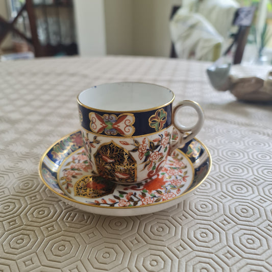 Rare 1884 Royal Crown Derby Handpainted imari tea set - minor defect crack line