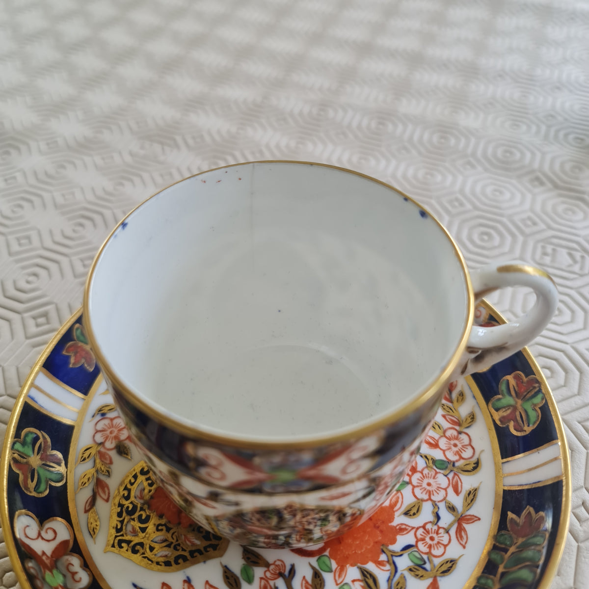 Rare 1884 Royal Crown Derby Handpainted imari tea set - minor defect crack line
