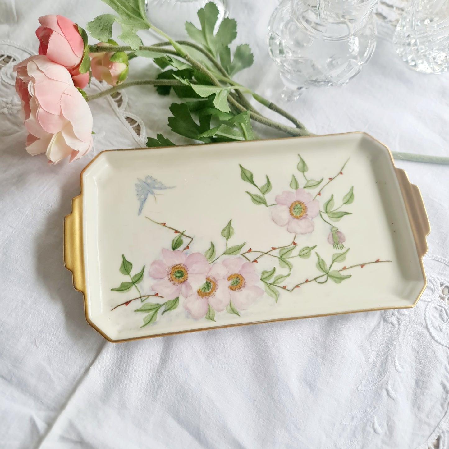 Epiag czechoslovakia vintage Hand painted serving tray