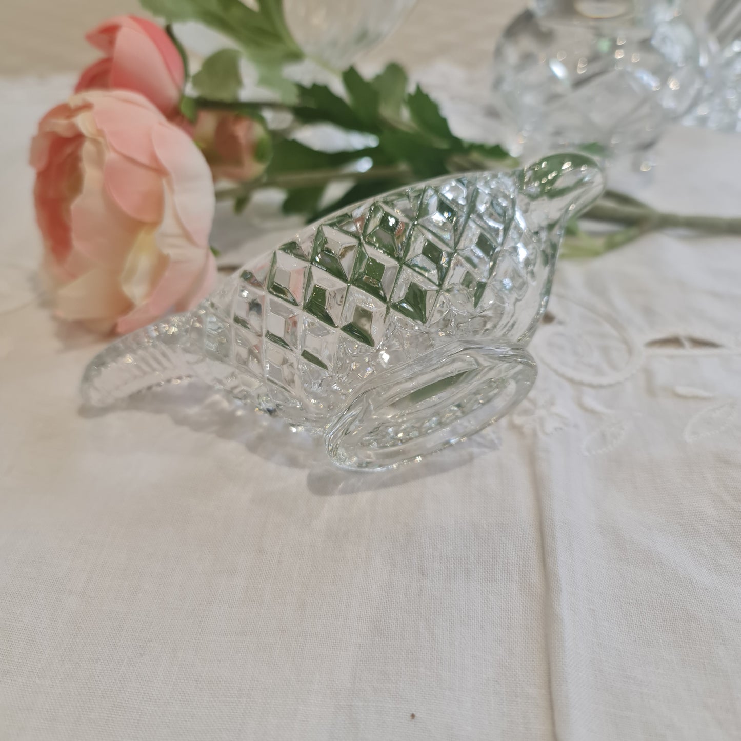 Vintage pressed glass and crystal jug