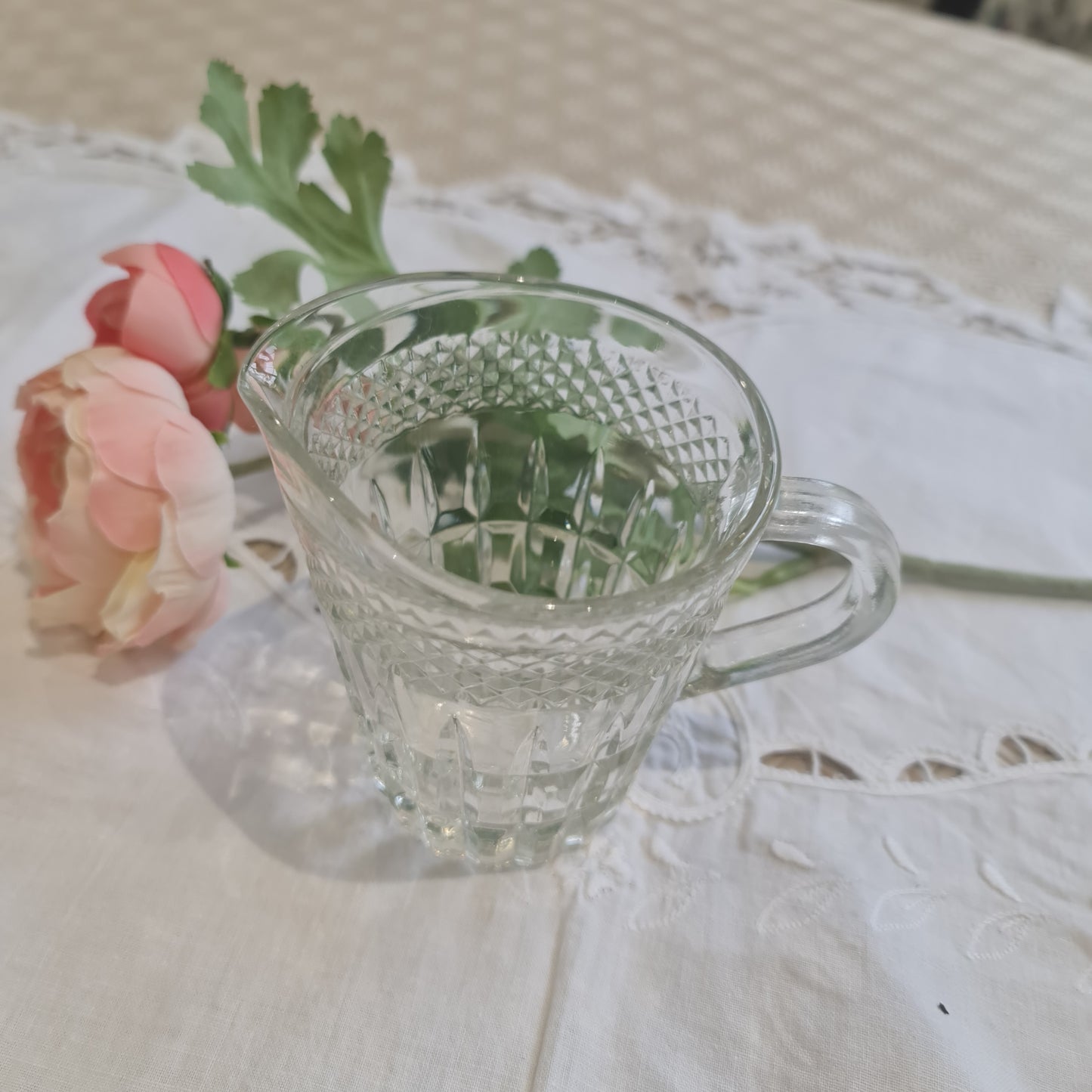 Vintage pressed glass and crystal jug