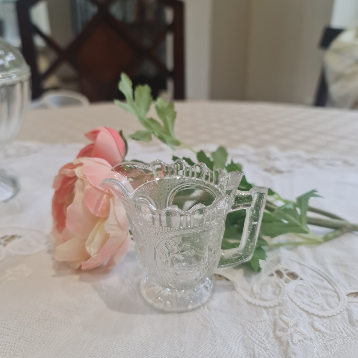 Vintage pressed glass and crystal jug