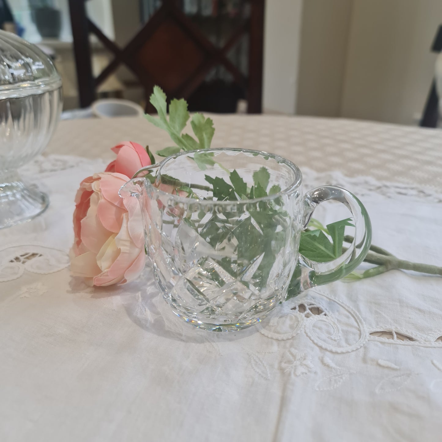 Vintage pressed glass and crystal jug