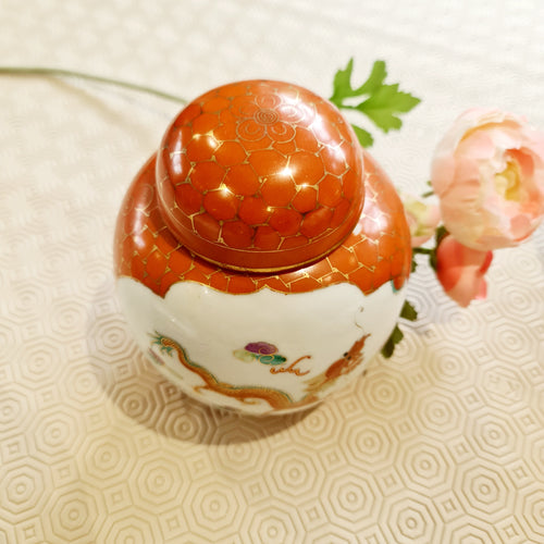 1910 Antique Dragon and Pheobnix handpainted ginger jar