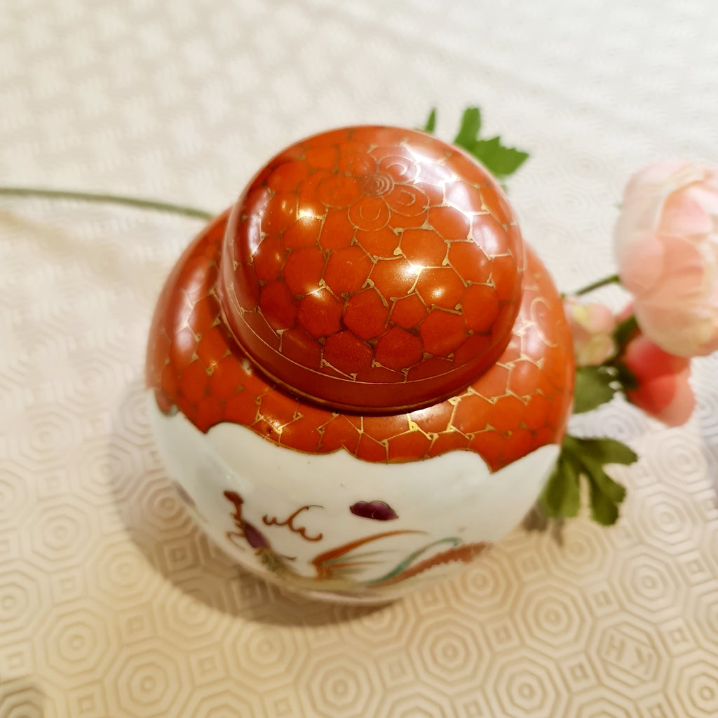 1910 Antique Dragon and Pheobnix handpainted ginger jar