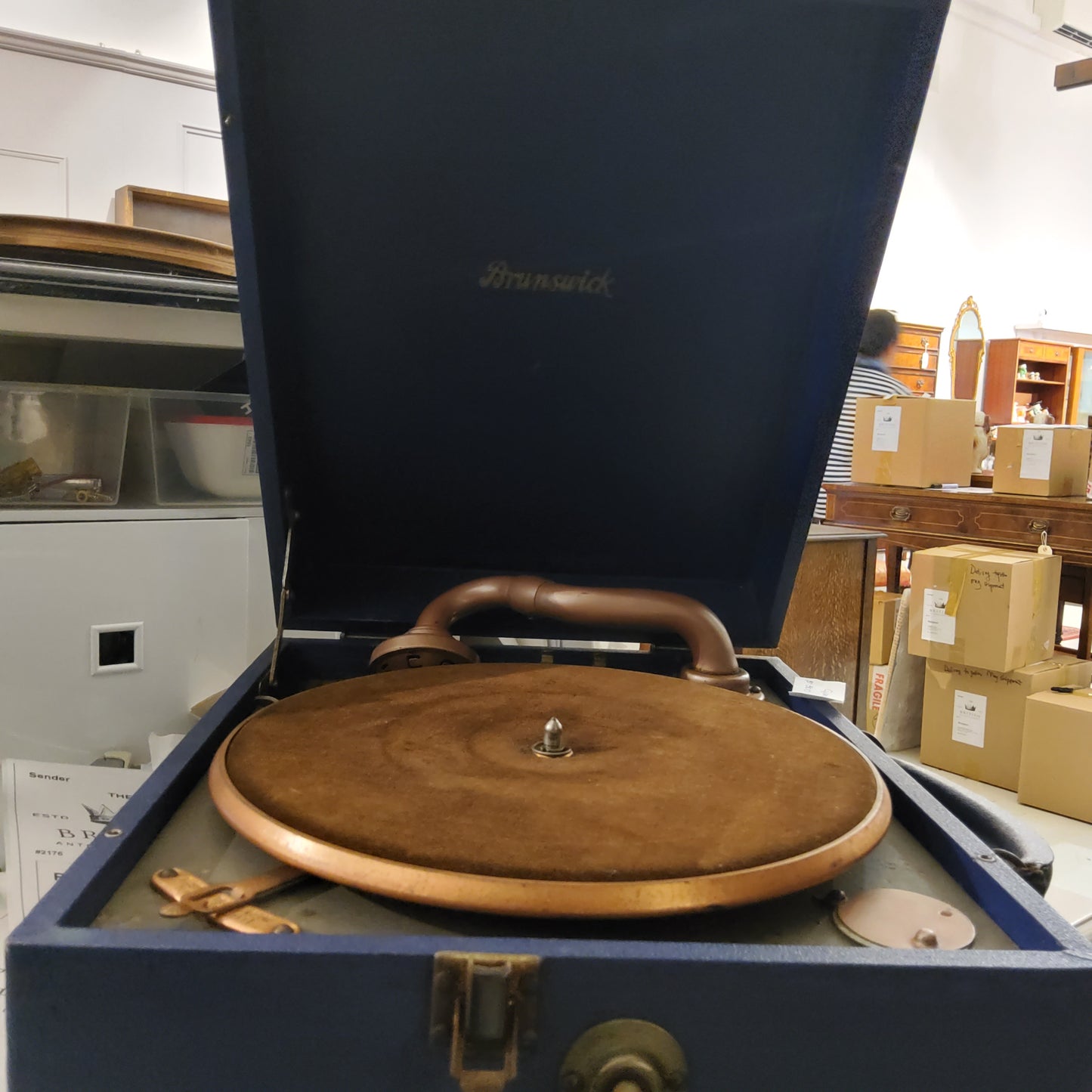 English wind up gramophone