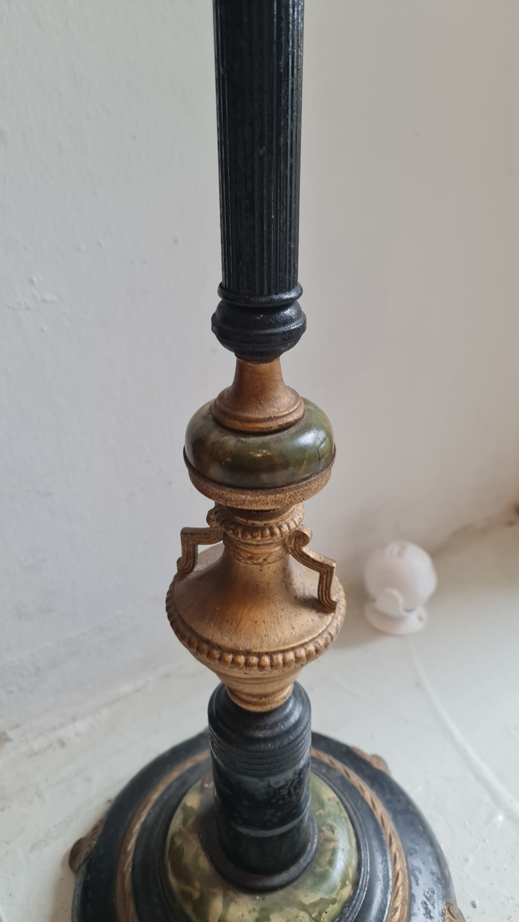 19th Century Ebonised Floor Lamp with Onyx