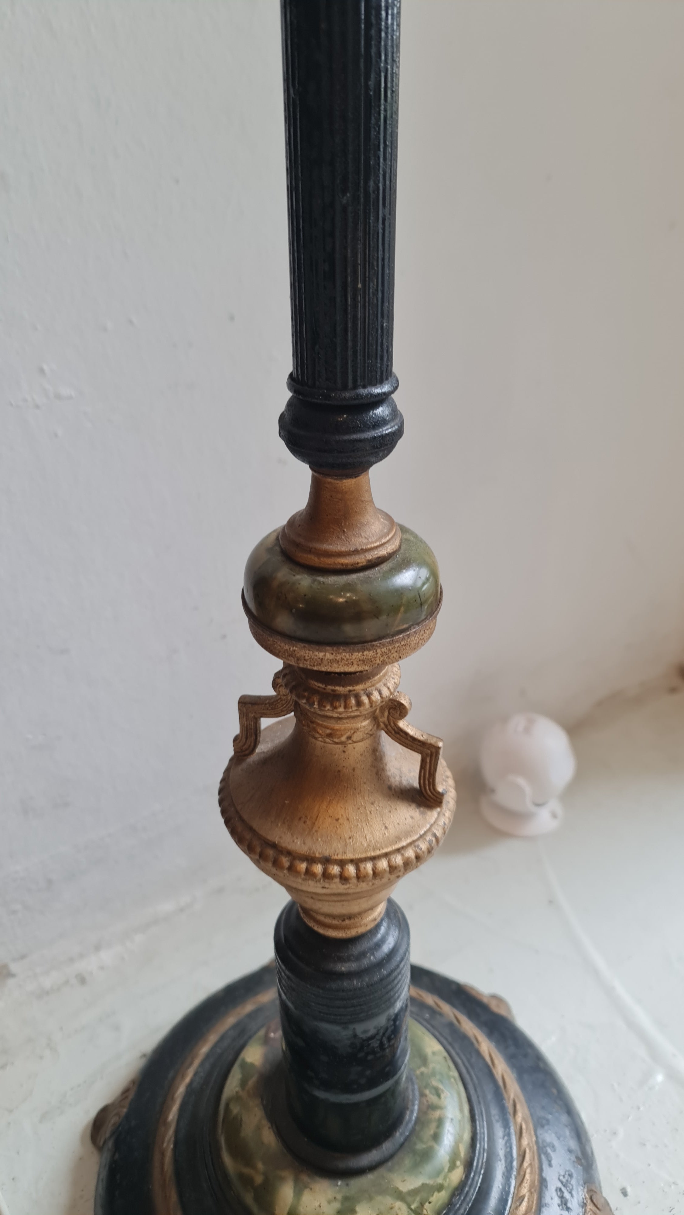 19th Century Ebonised Floor Lamp with Onyx