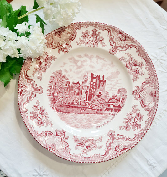 Johnson Brother Transferred ware cranberry big Dinner plate 26cm