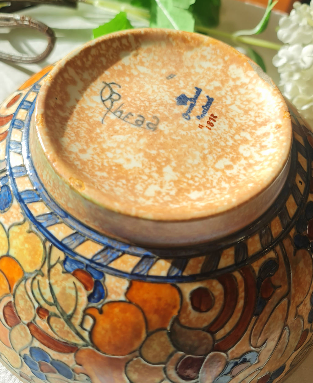 Tube Line Painting Bowl - Charlotte Rhead