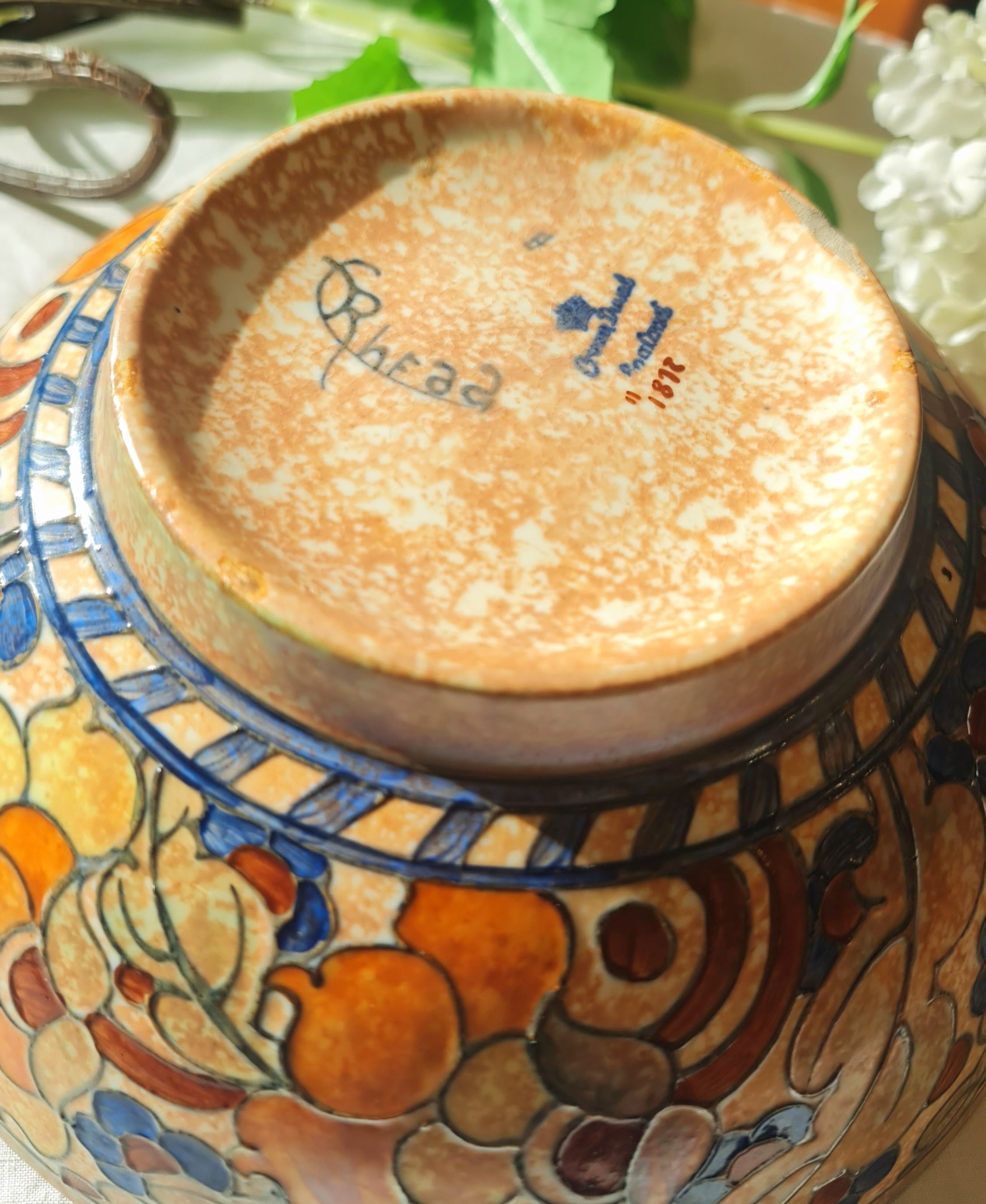 Tube Line Painting Bowl - Charlotte Rhead