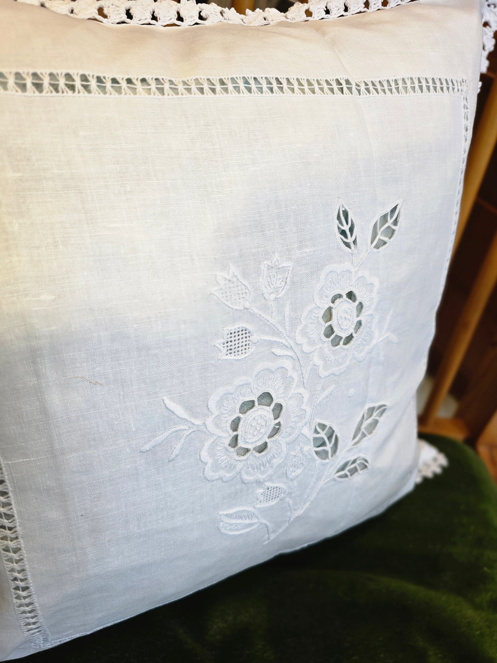 Embroidery linen cotton  41 x 41  cushion covers