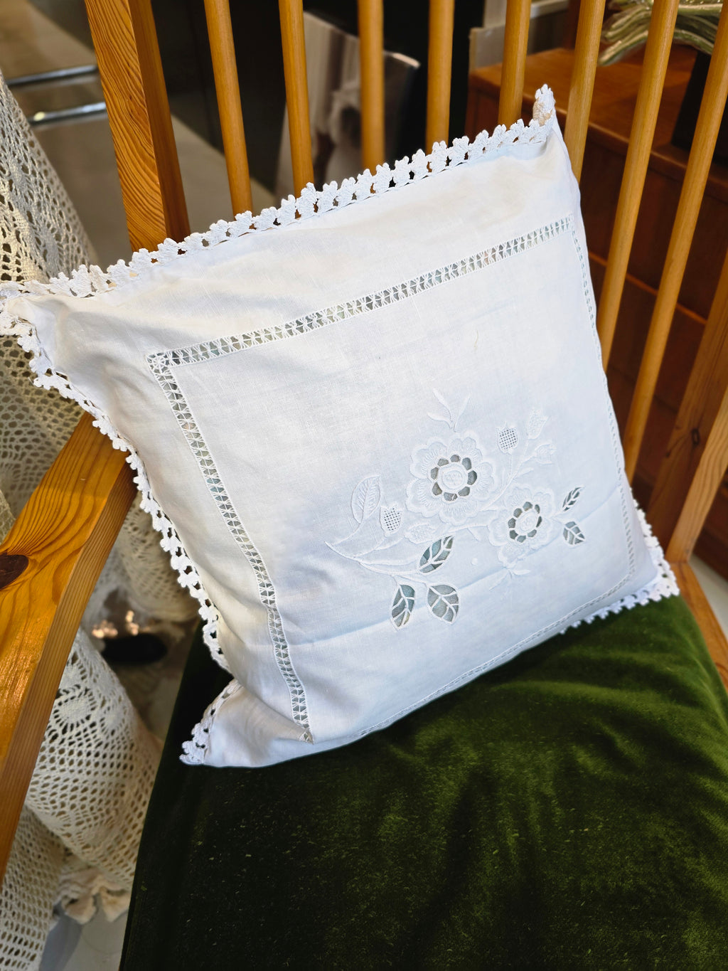 Embroidery linen cotton  41 x 41  cushion covers
