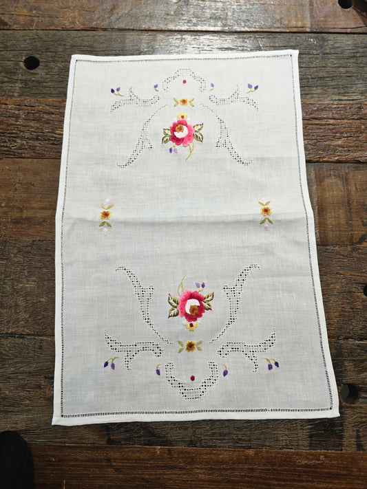 Embroidered Table Linen table mat, tray cloth 27cm X 40cm