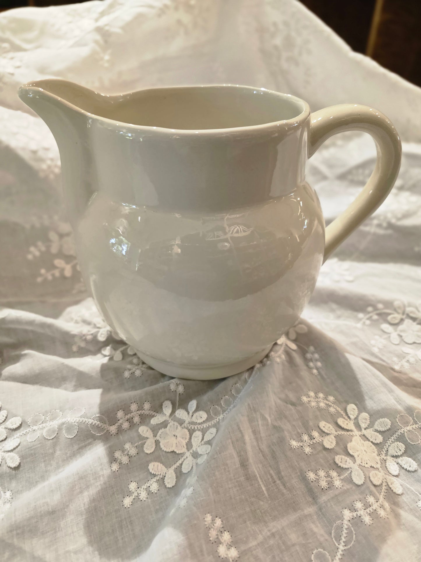 Vintage Classic white Milk jug 15cm W x 16cm H