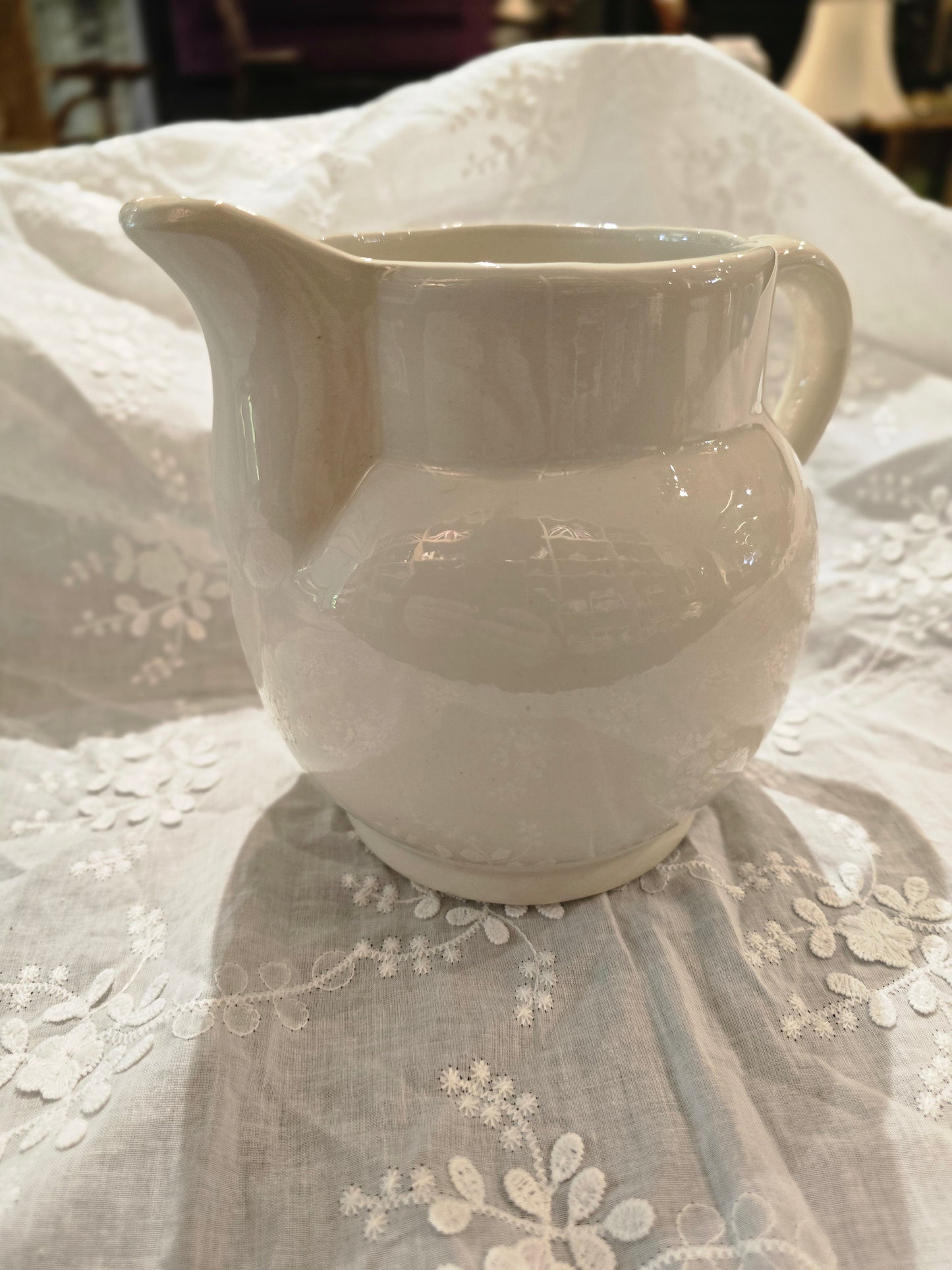 Vintage Classic white Milk jug 15cm W x 16cm H