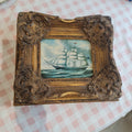 Antique Oleograph on board print - Maritime