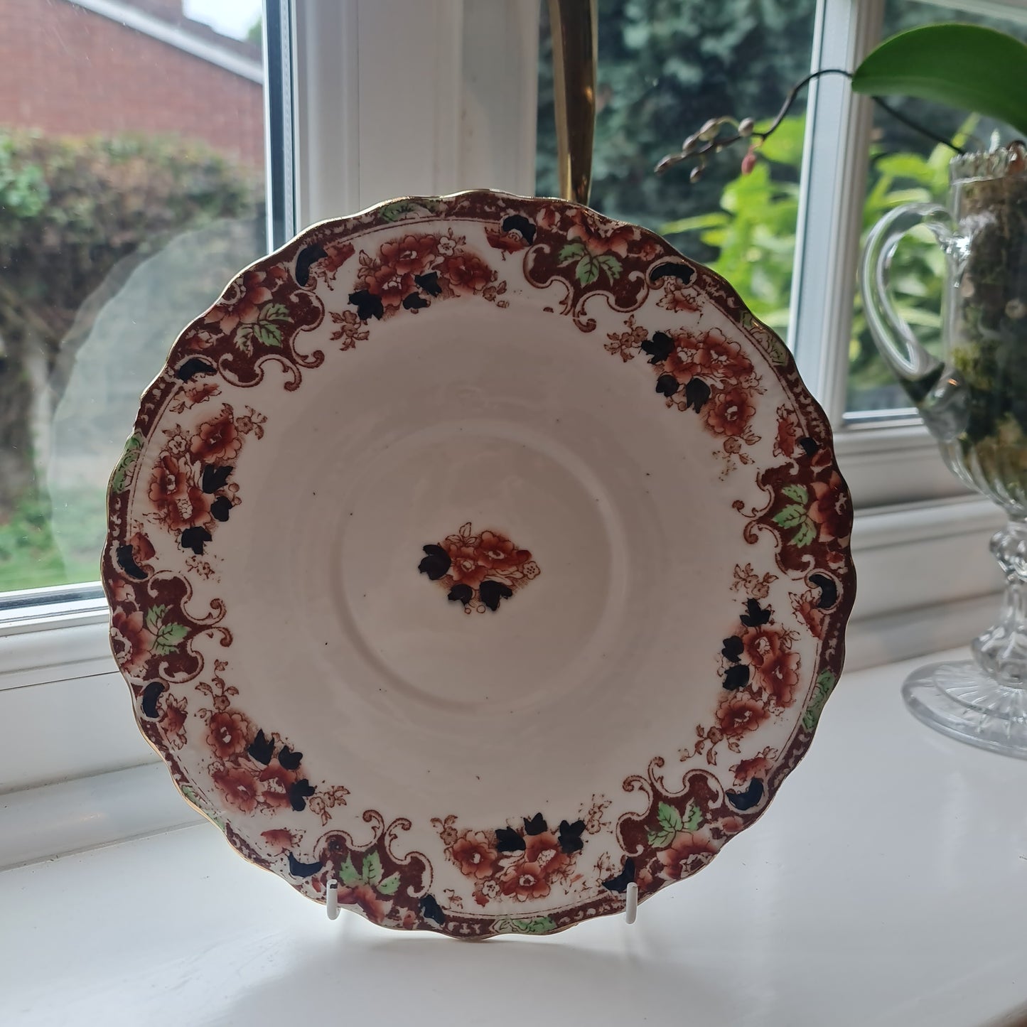 Antique 1920 Victorian Royal Albert Crown China Radium Imari Tea set / desert plate / big serving plate / sugar bowl