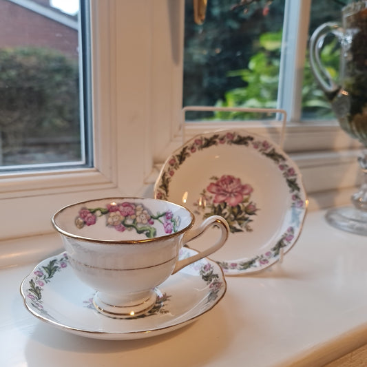 Rare Royal Albert fine bone china mismatch  May blossom tea set with cotswold saucer