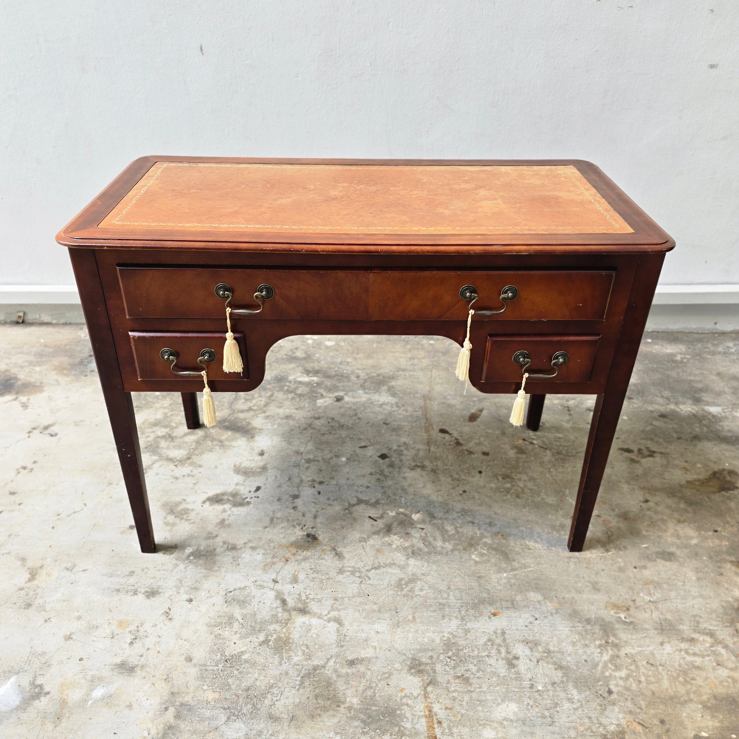 Antique Sheraton Revival Satinwood Desk