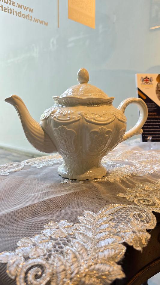 French style embossed cream tea pot