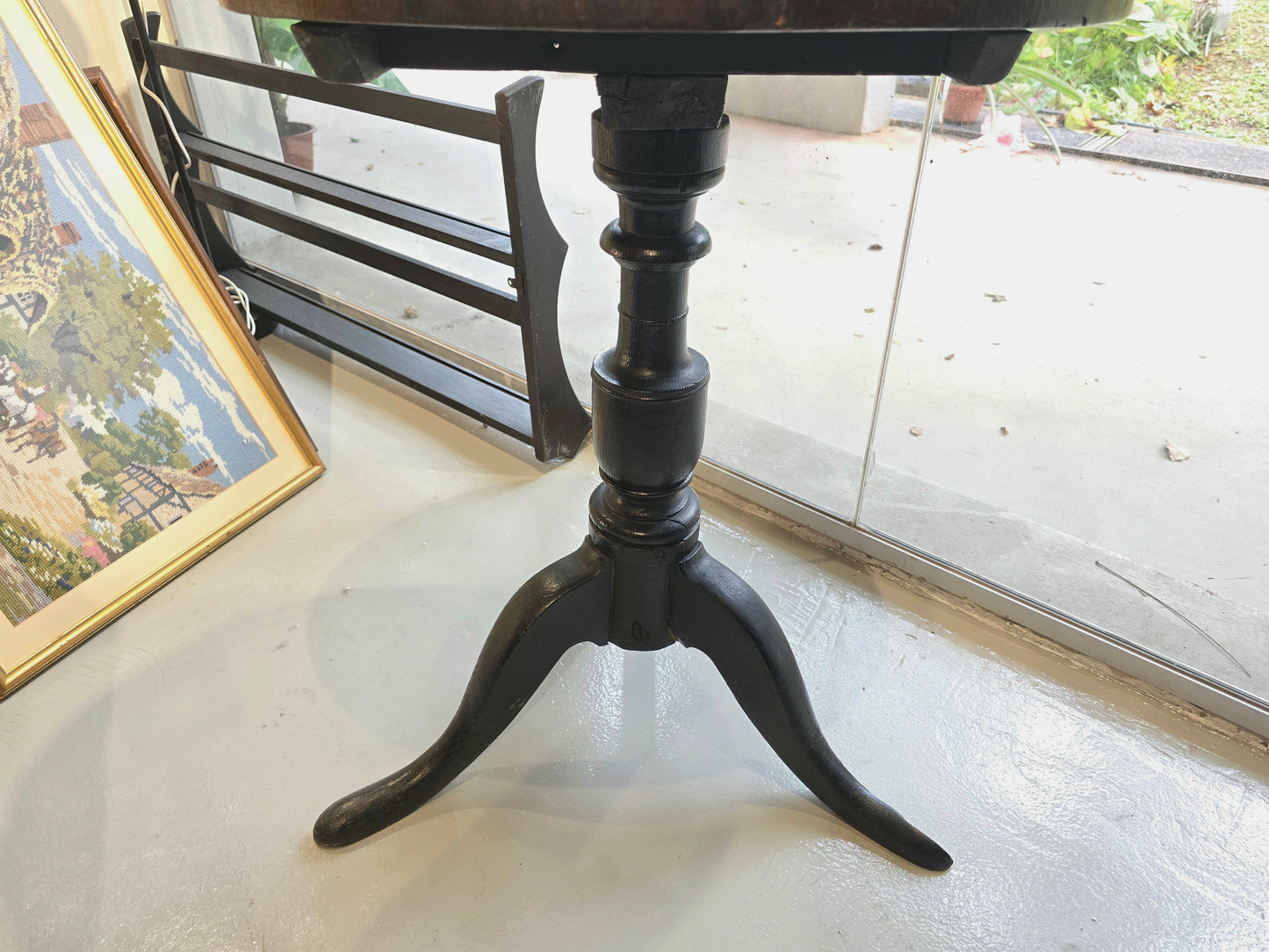 Antique VIctorian Chess Table on Tripod Base