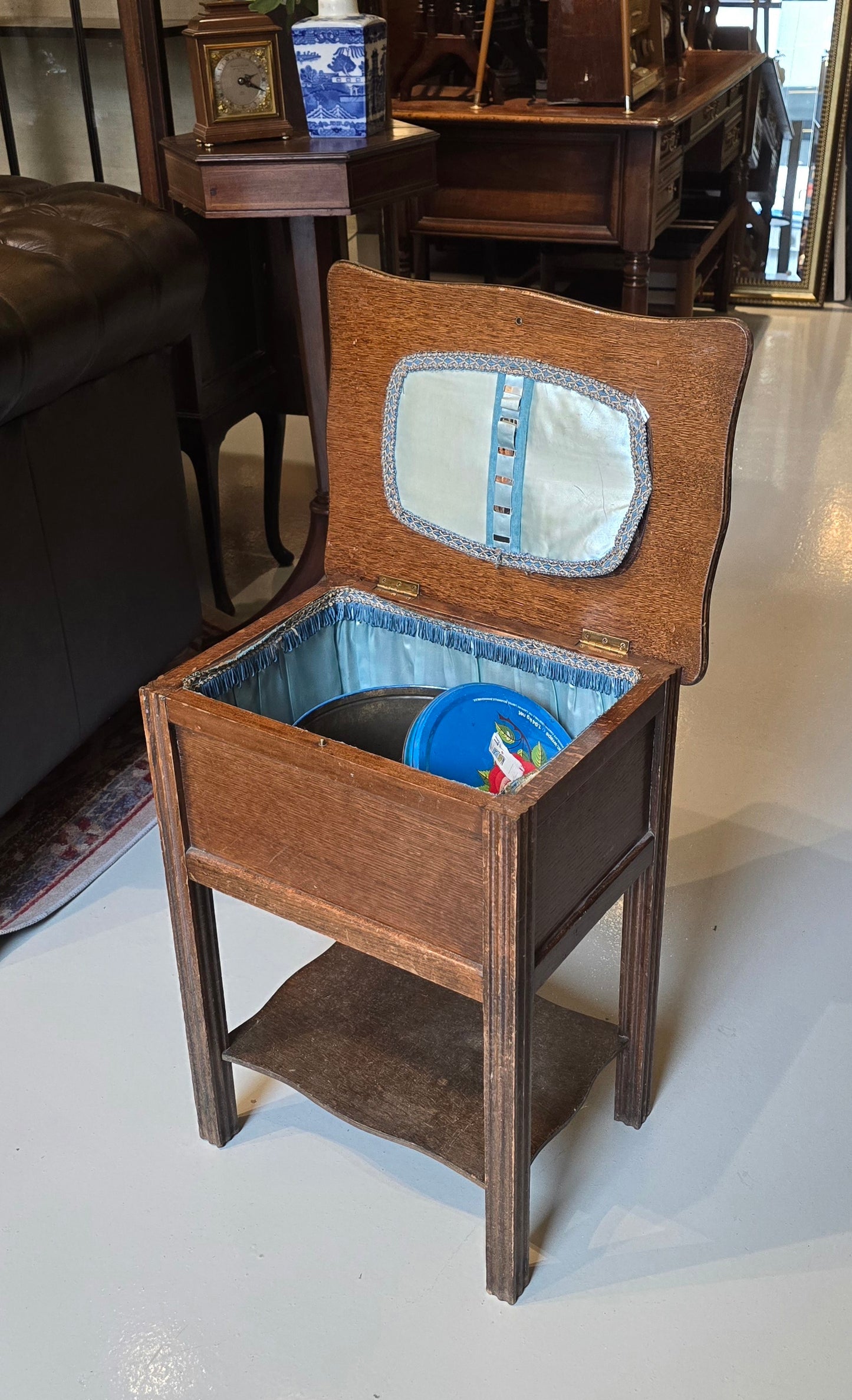 1930s Oak Sewing Box Table by Morco