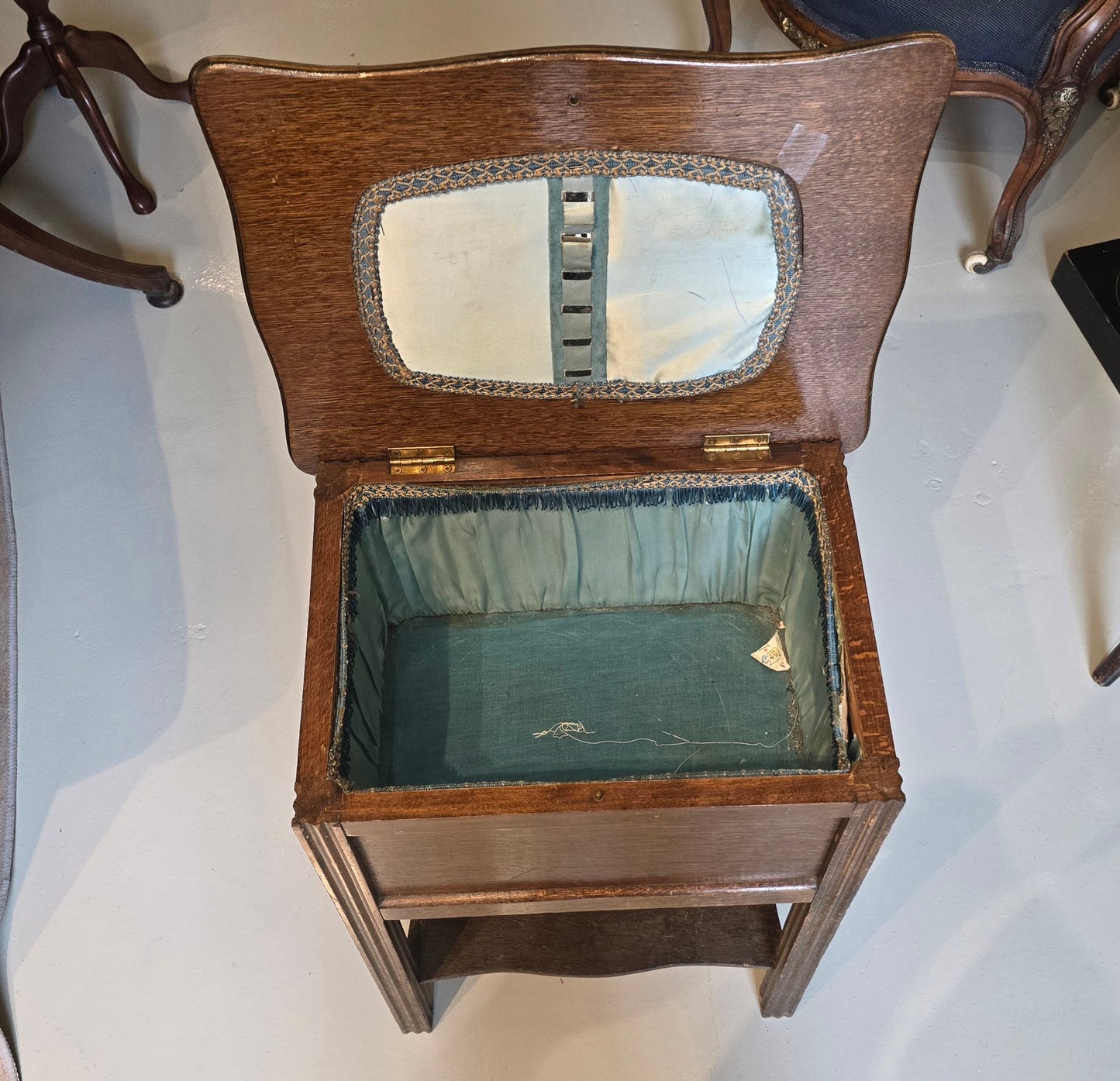 1930s Oak Sewing Box Table by Morco