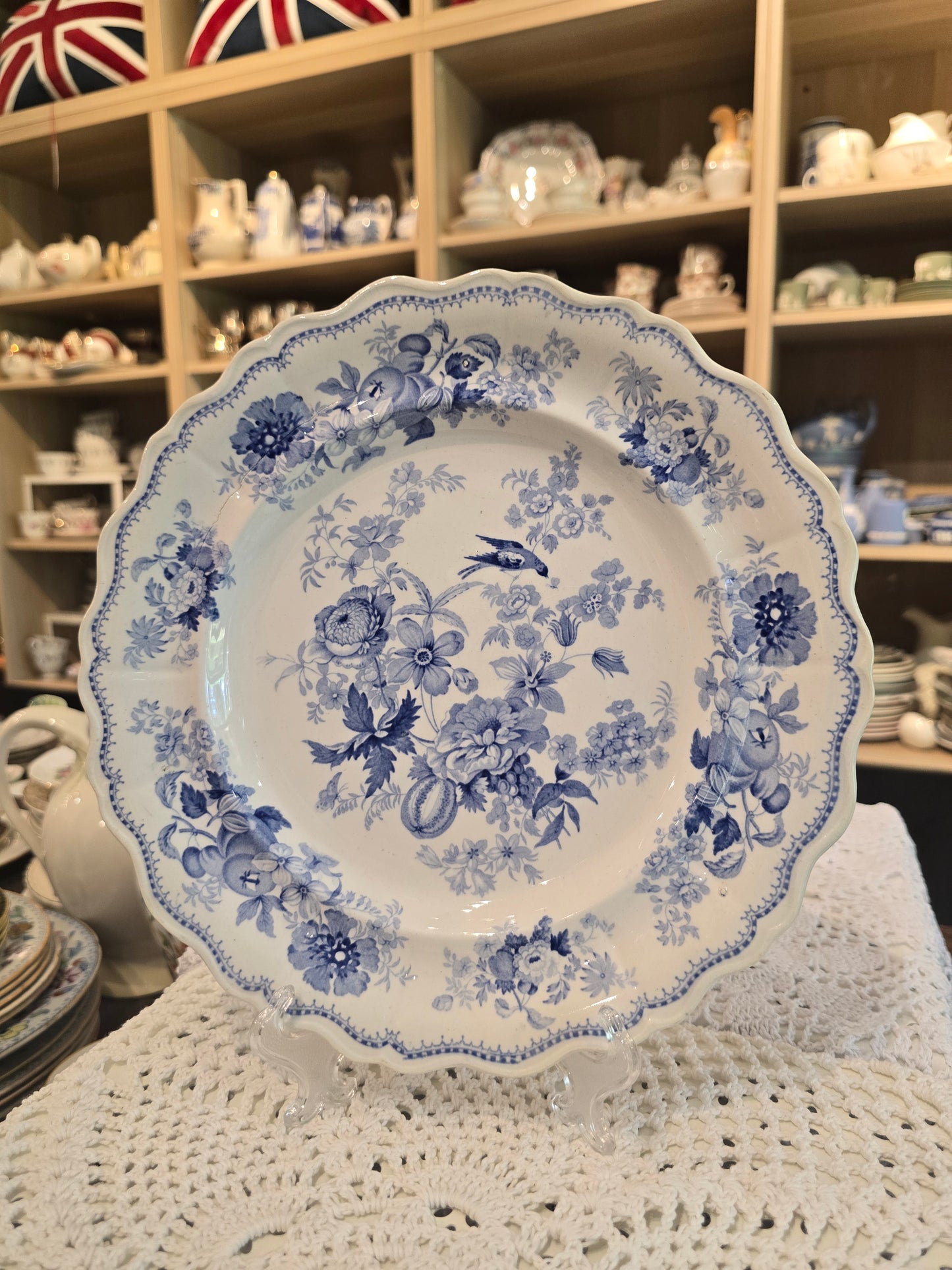 1890 British Flower Dinner Plate 27cm