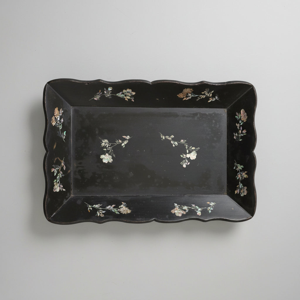 19th Century Mother of Pearl Wooden Tray