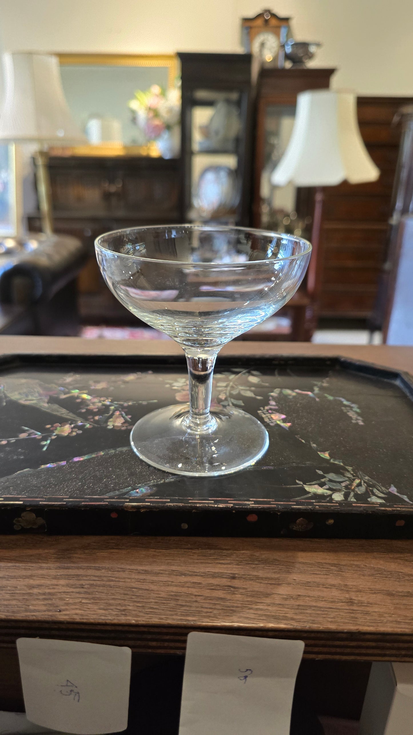 Champagne Coupe with Faceted Stems