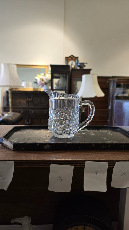 Art Deco Pressed Glass Moulded Milk Jug / Creamer