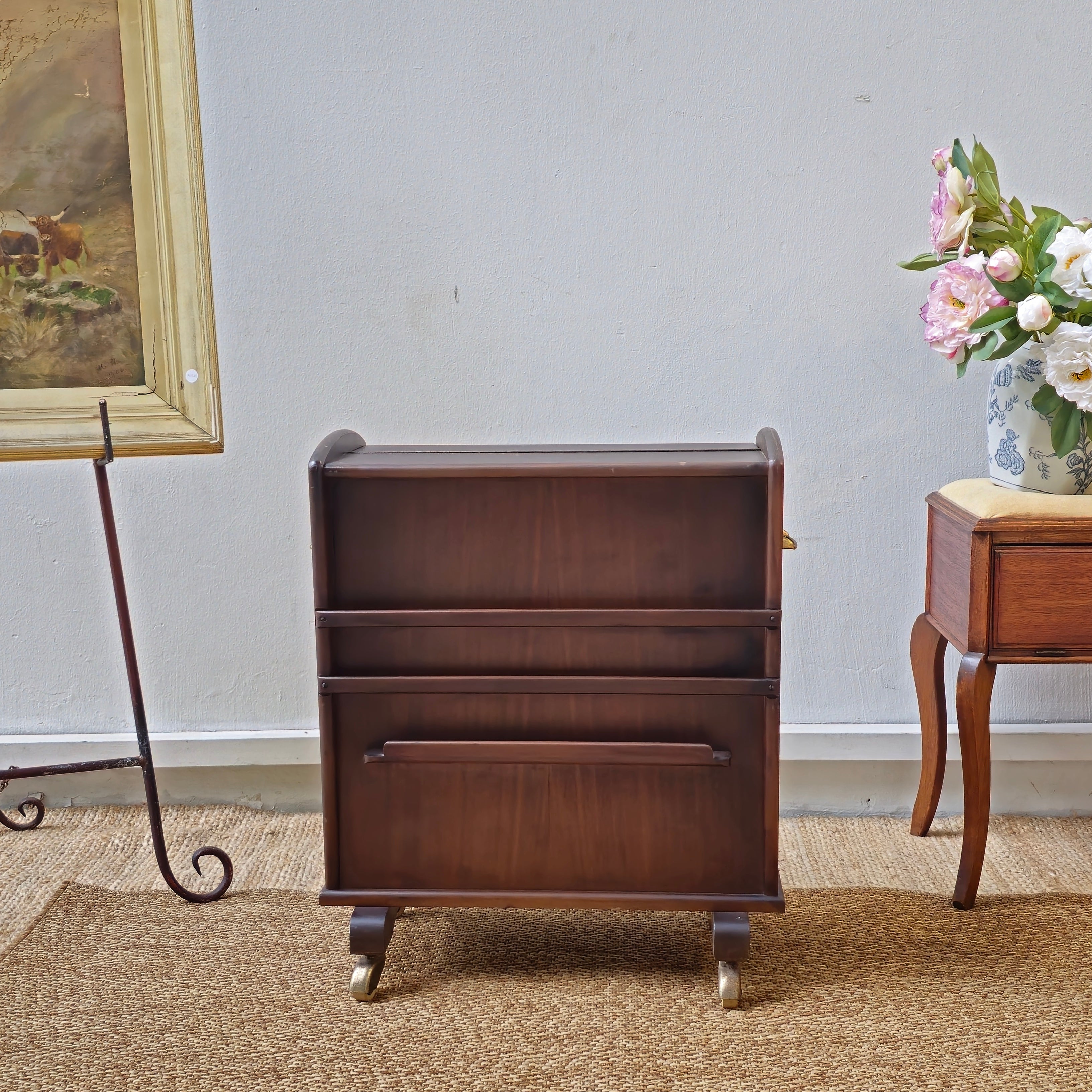 Antique Mahogany Dry Bar Cart