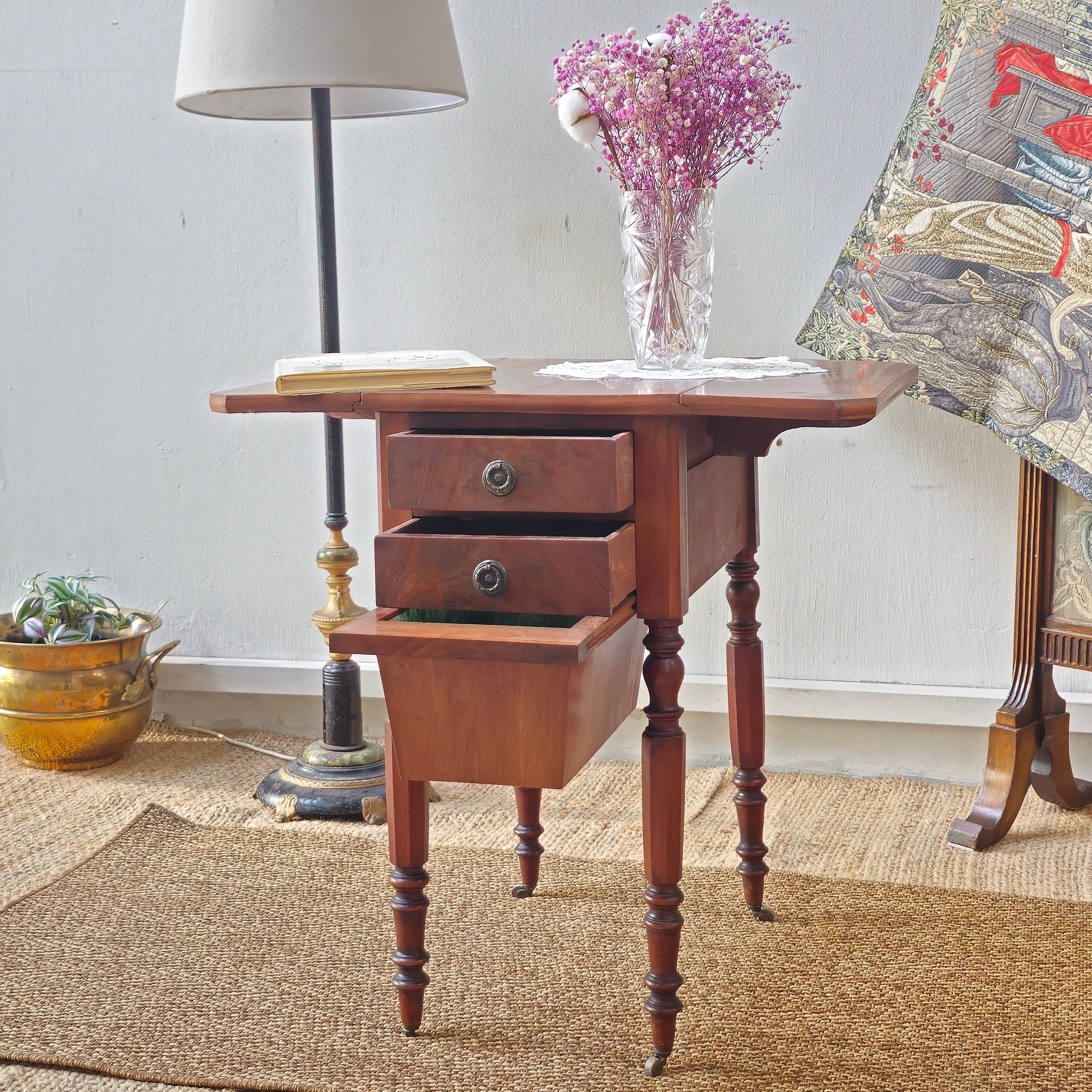 Antique 19th Century Mahogany Drop Leaf Work Table