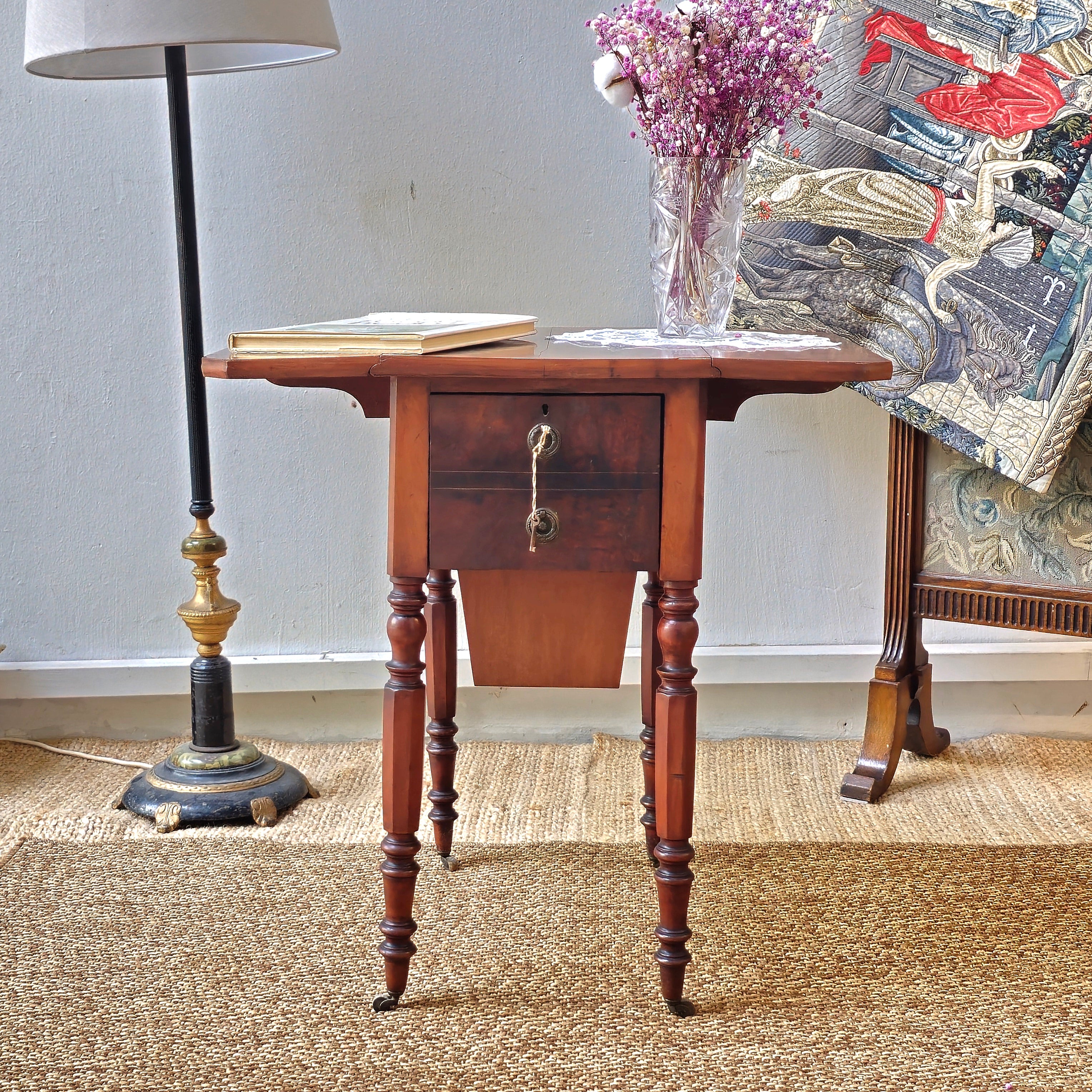 Antique 19th Century Mahogany Drop Leaf Work Table