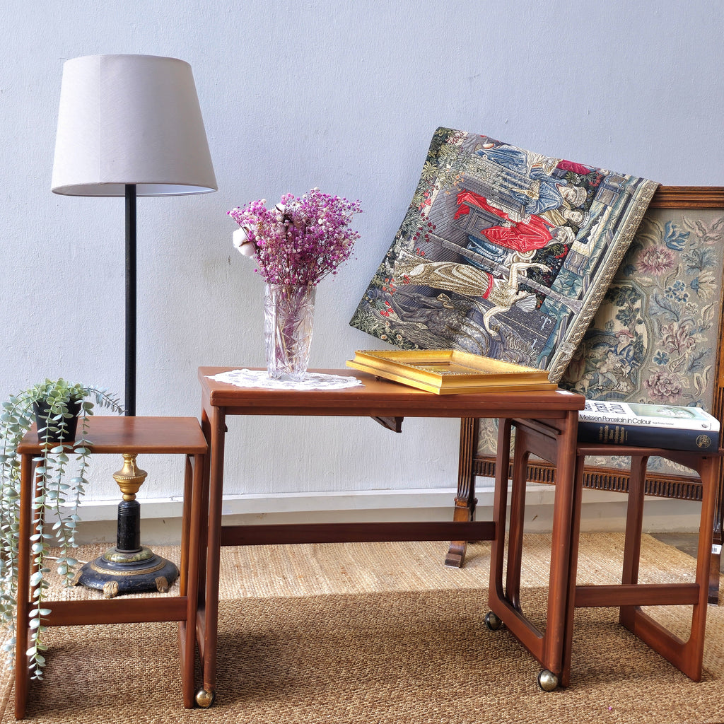 Mid century teak nesting table