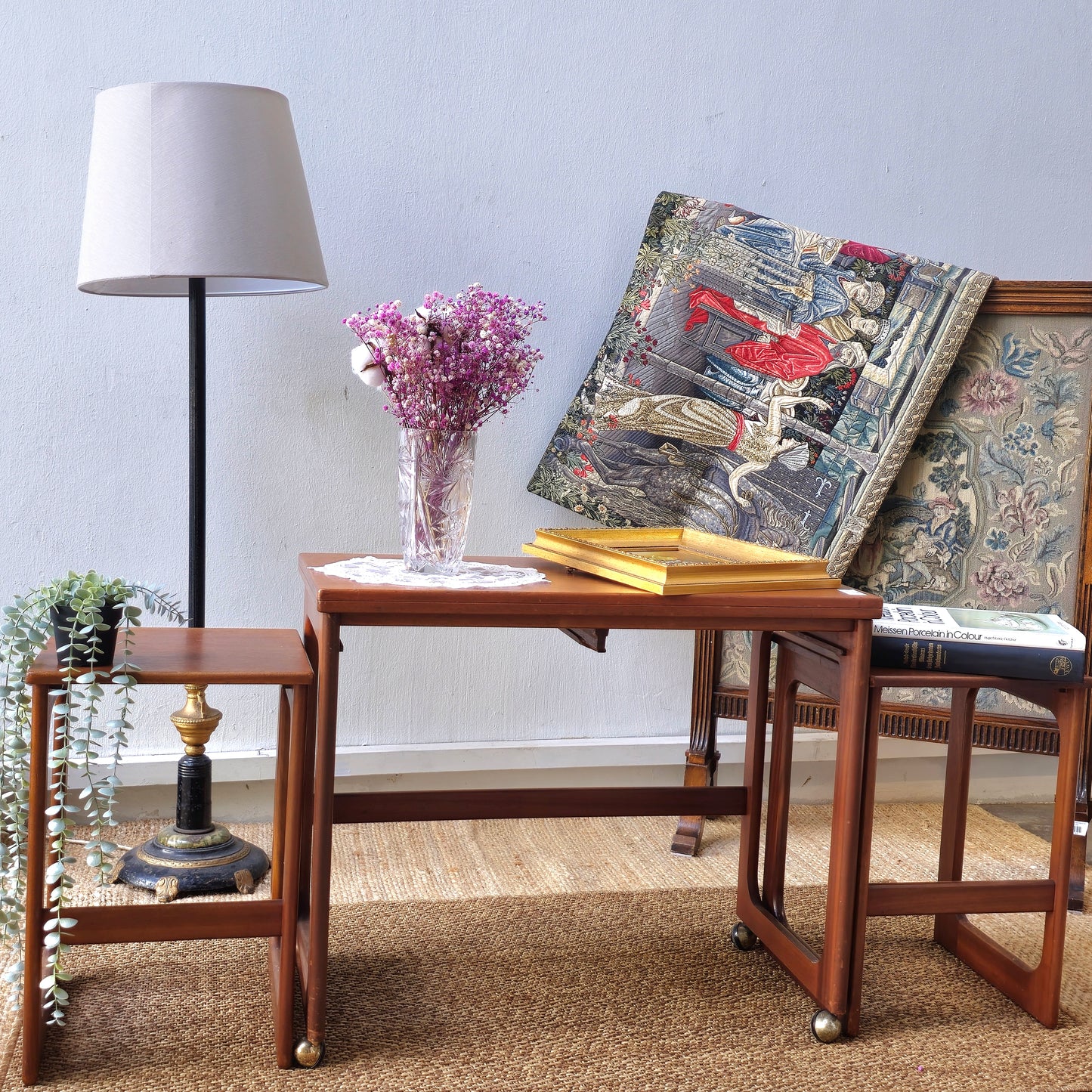Mid century teak nesting table