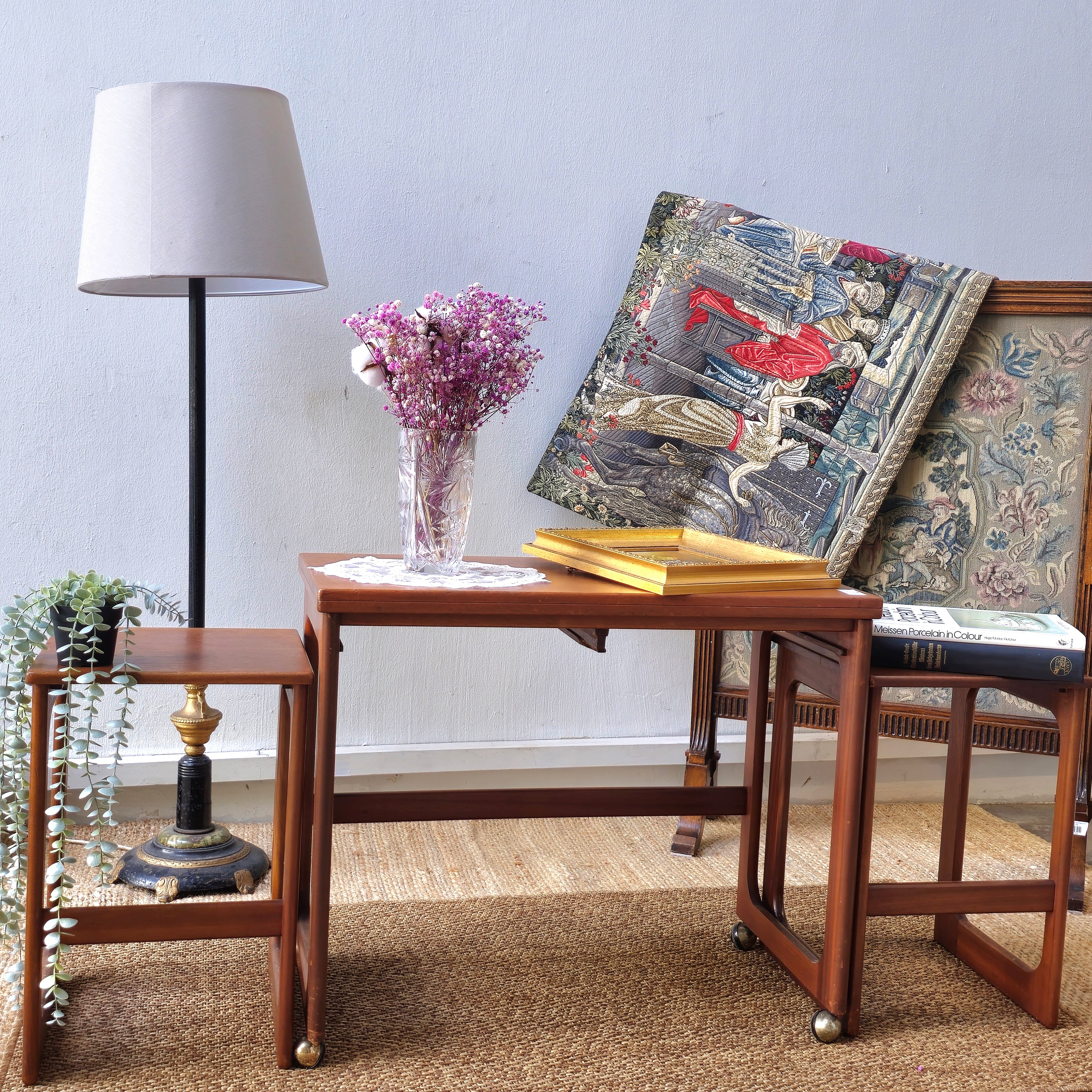 Mid century teak nesting table