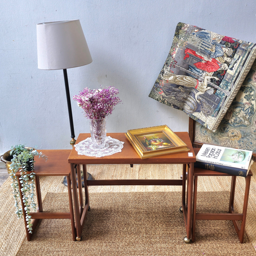 Mid century teak nesting table