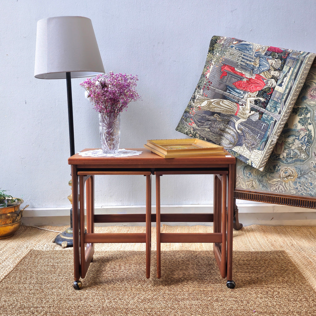 Mid century teak nesting table