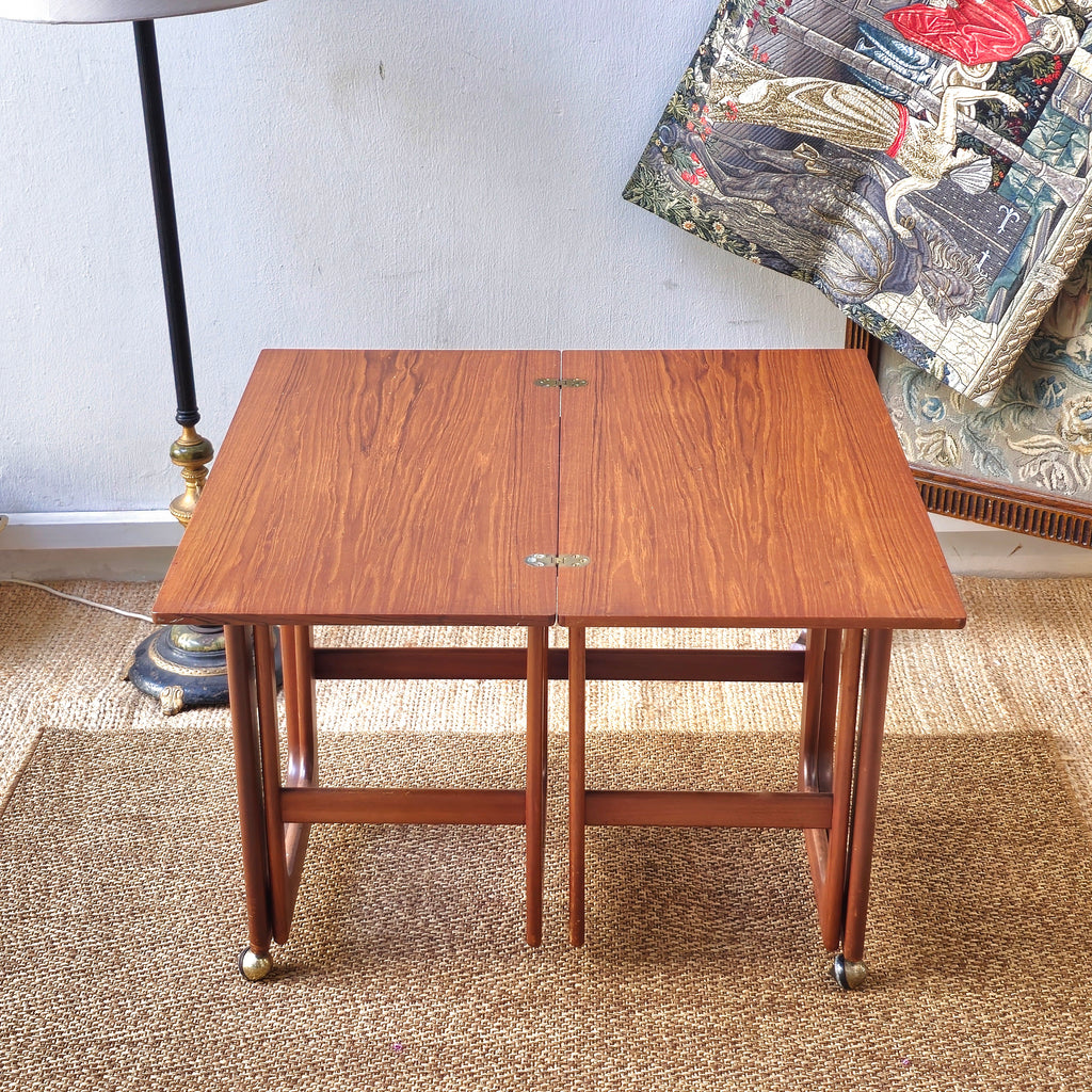 Mid century teak nesting table