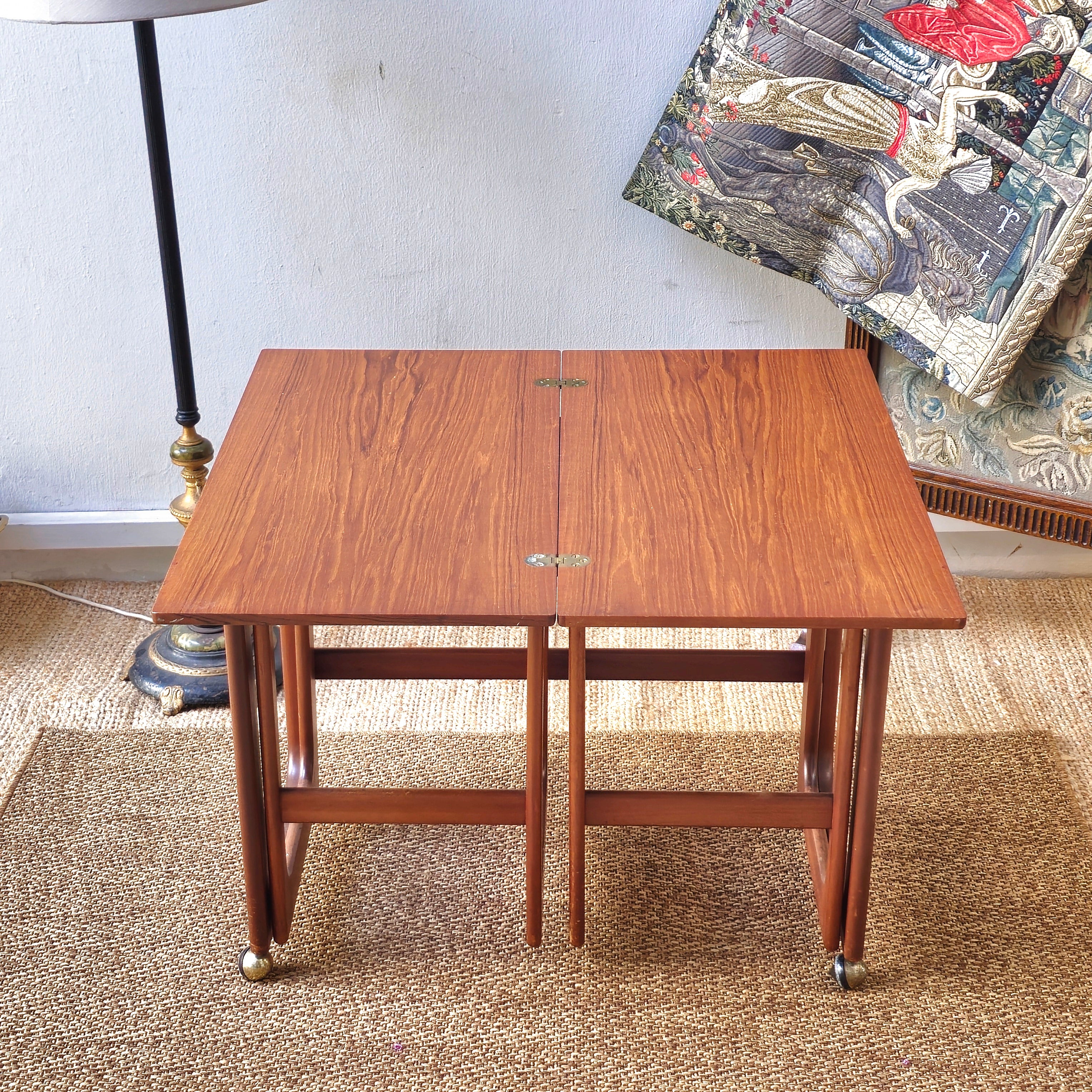 Mid century teak nesting table