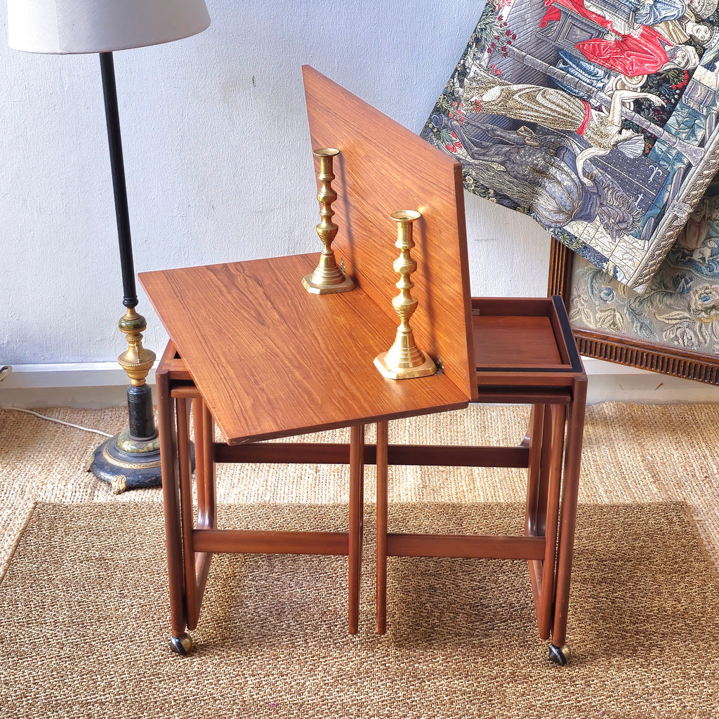 Mid century teak nesting table