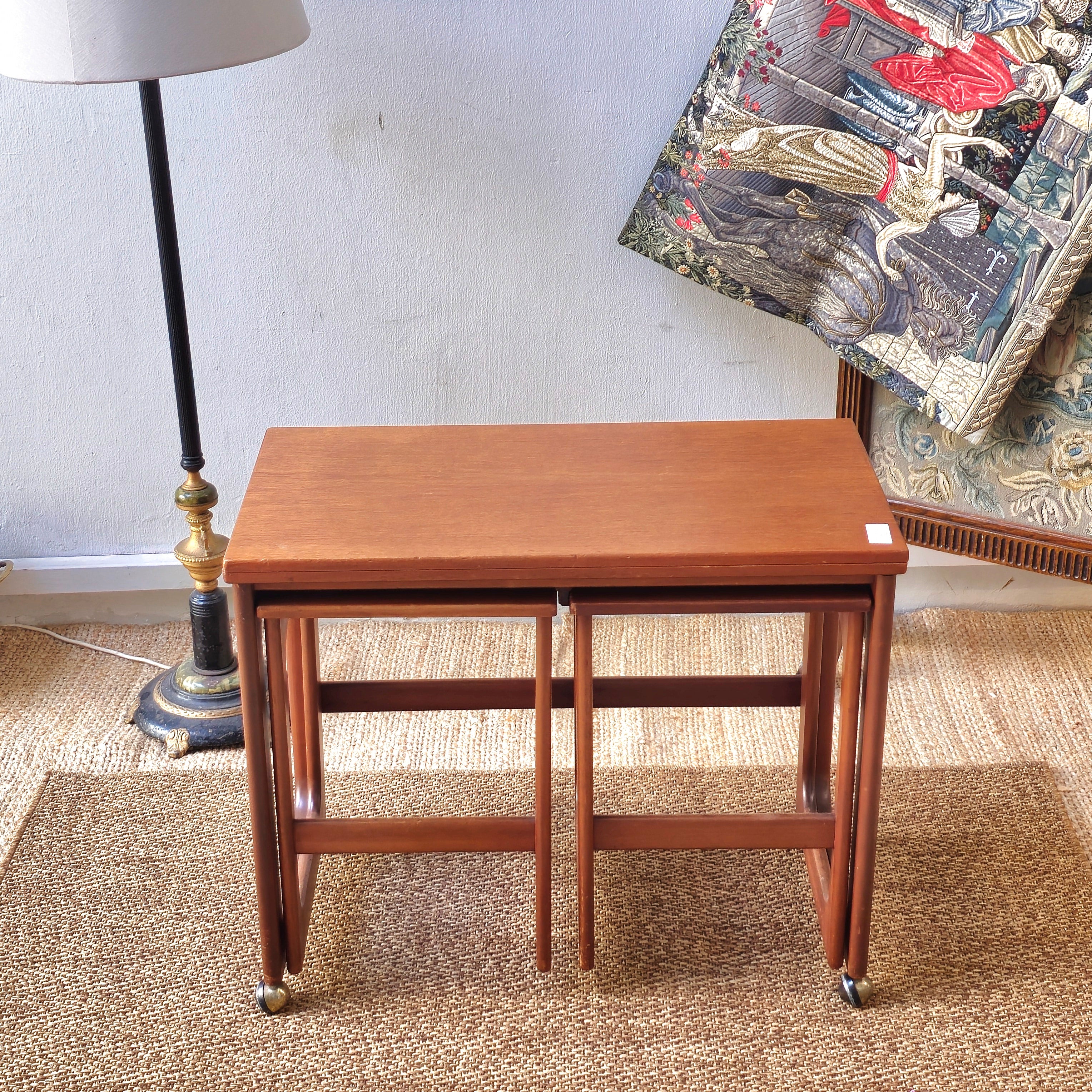 Mid century teak nesting table